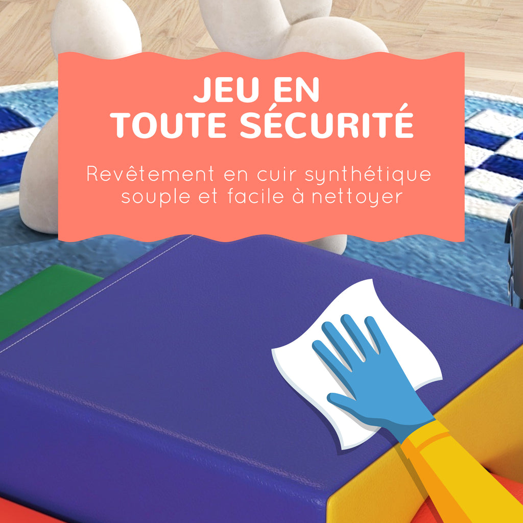 Module motricité bébé 4PCS parcours motricité bébé en mousse EPE pour enfants d'âge préscolaire, multicolore-6