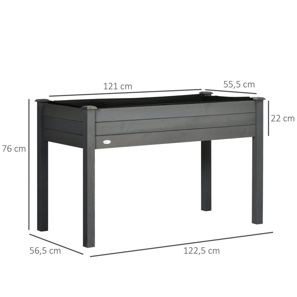 Jardinière sur Pieds Potager dim. 122,5L x 56,5l x 76H cm Inserts d'irrigation + Feutre de Drainage Bois Massif Sapin-2