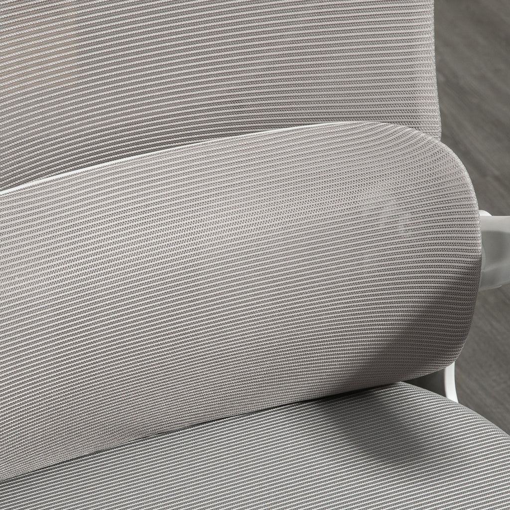Fauteuil de bureau pivotant 360° avec appui-tête réglable et support lombaire - hauteur d'assise réglable gris-8