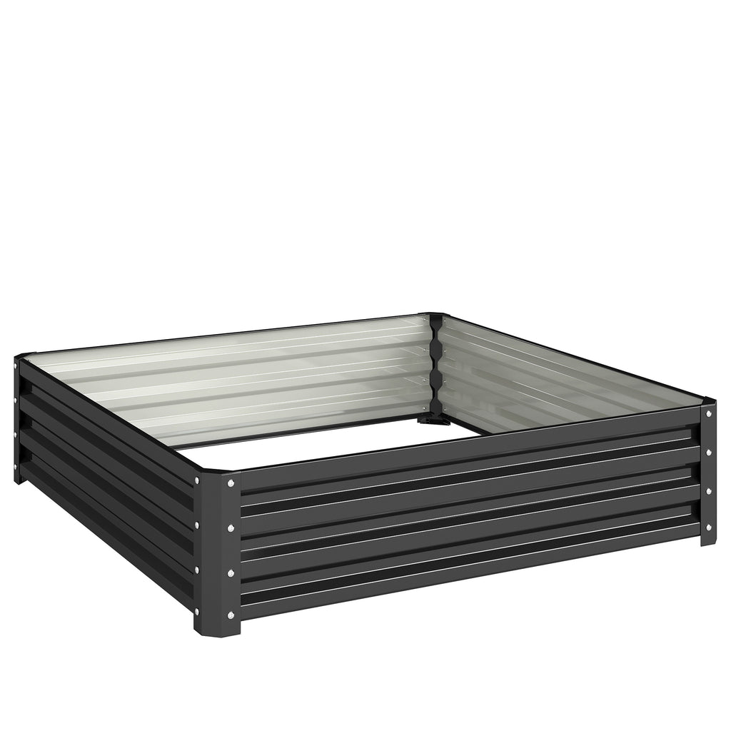 Carré potager de jardin acier galvanisée 120 x 120 x 30 cm gris-0