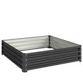 Carré potager de jardin acier galvanisée 120 x 120 x 30 cm gris-0