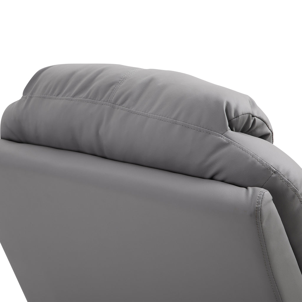 Fauteuil de Massage Inclinable, Chaise de Relaxation avec dossier et repose-pied électrique réglables revêtement synthétique pour Salon, Chambre, Cinéma Maison Gris-7