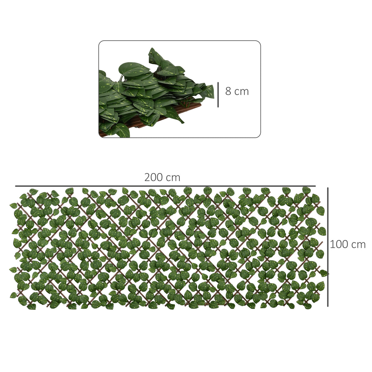 Lot de 2 haies artificielles Treillis Extensible - Brise-Vue végétale Feuillage réaliste, 2 x 1 m-2