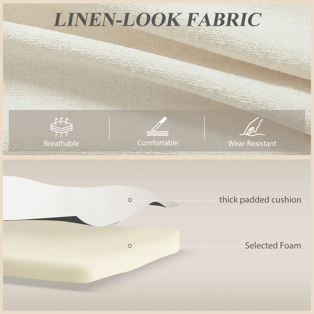 Canapé d'angle convertible modulable avec méridienne réversible, coffre de rangement et 3 coussins de dossier, crème-7