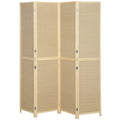 Paravent Interieur en Bambou 4 Panneaux 180x180cm, Séparateur de Pièce Pliable et Portable, Style Bohème, Bois Naturel-0