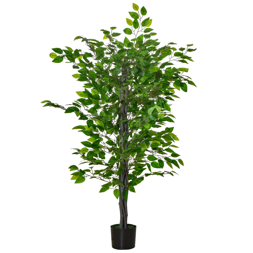 Arbre Artificiel Plante Artificielle ficus H.1,35 m Tronc Branches Liane Lichen Feuilles Grand réalisme Pot Inclus-0