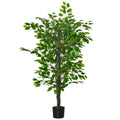 Arbre Artificiel Plante Artificielle ficus H.1,35 m Tronc Branches Liane Lichen Feuilles Grand réalisme Pot Inclus-0