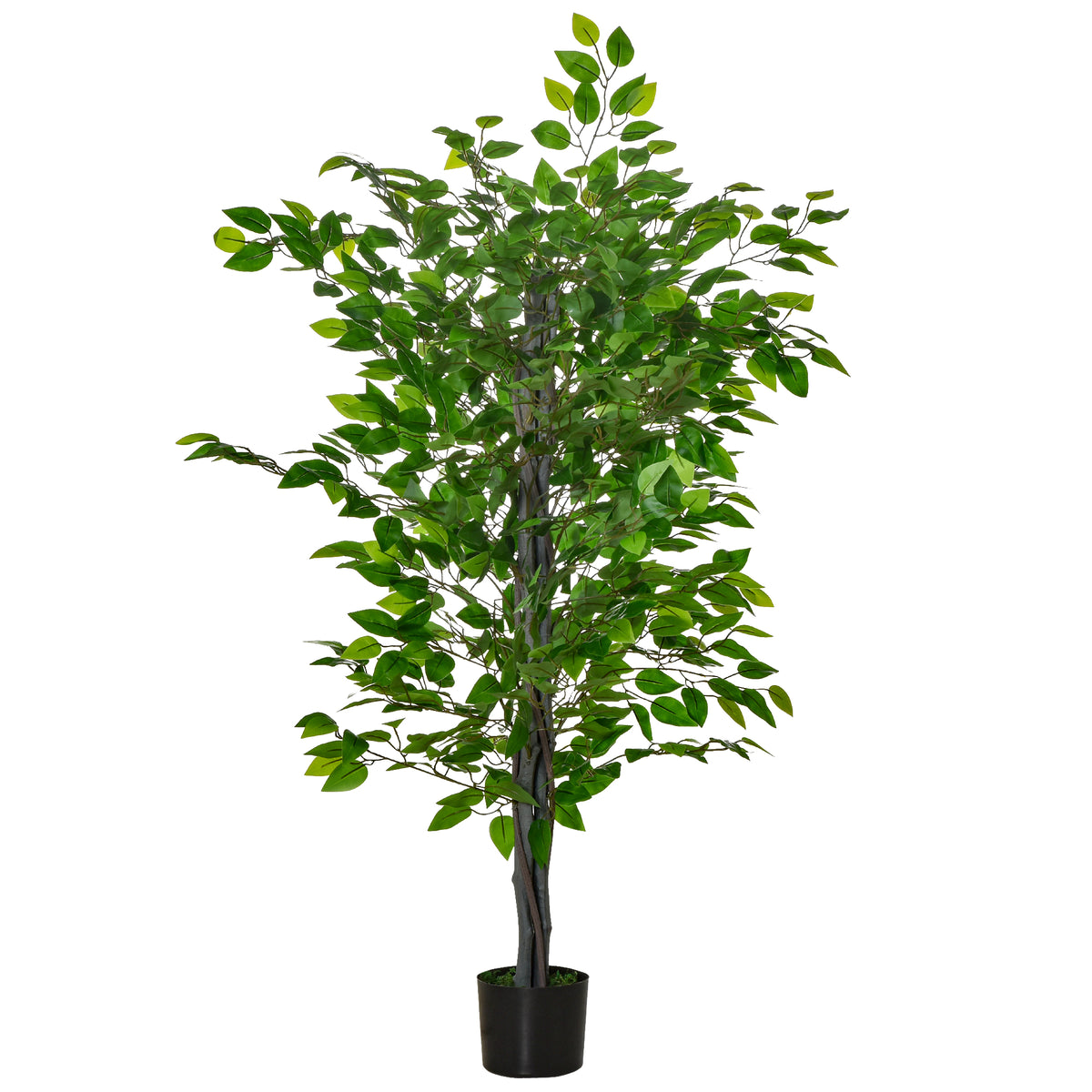 Arbre Artificiel Plante Artificielle ficus H.1,35 m Tronc Branches Liane Lichen Feuilles Grand réalisme Pot Inclus-0