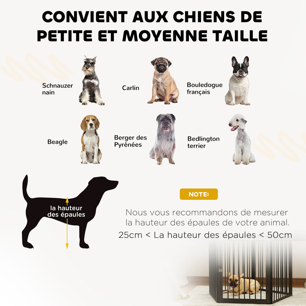 Parc pour chien, parc pour animaux, 5 panneaux, clôture portable pliable, sécurisé, noir-8