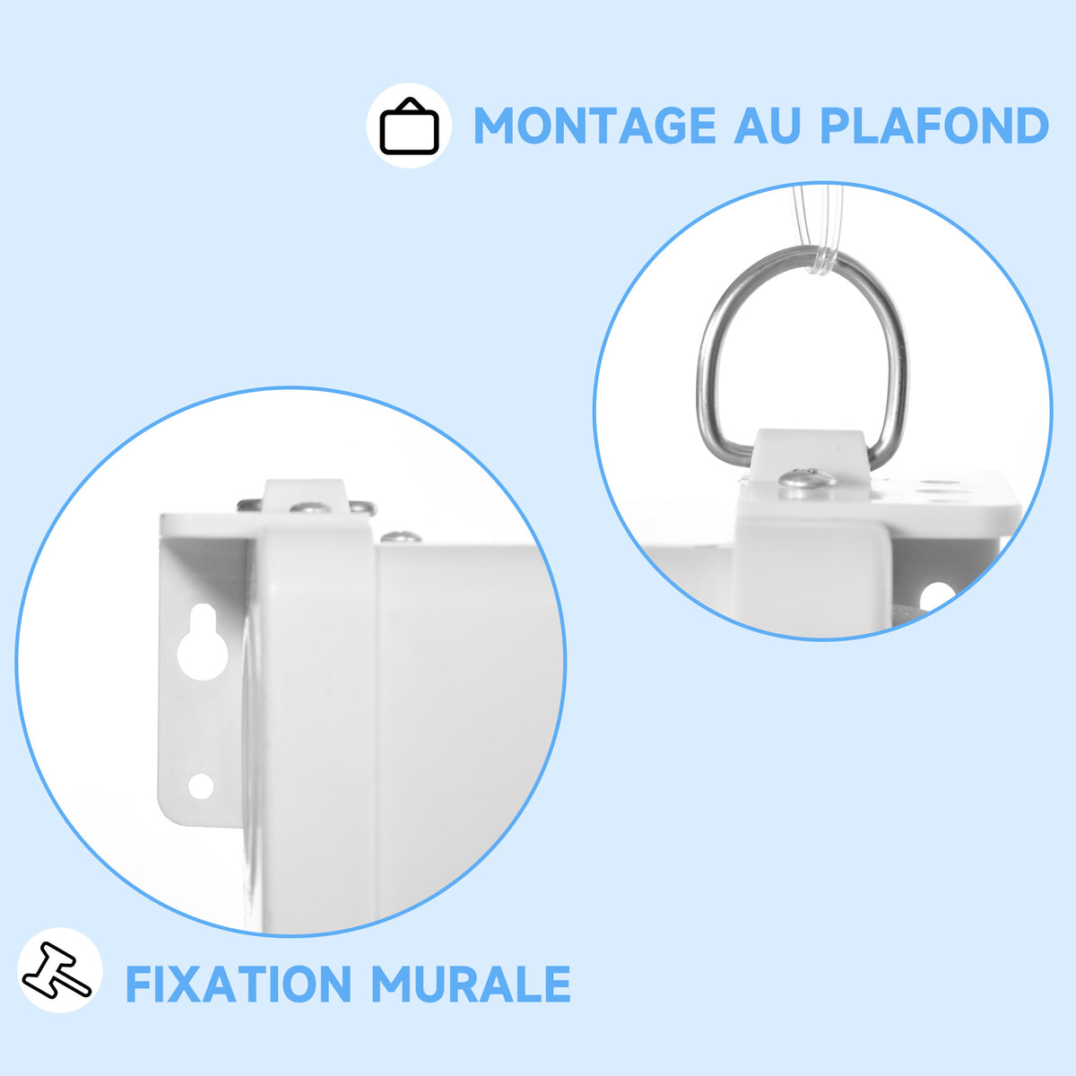 Écran de projection TV et Home Cinema de 120 Pouces vidéo projecteur 16:9 4K HD, fixation mural ou plafond-7