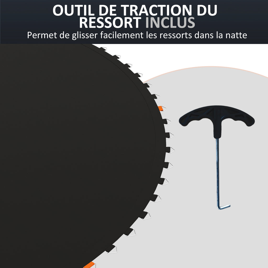 Tapis de rechange pour trampoline tapis de saut de remplacement, compatible trampoline Ø 3,7 m et ressorts de 14 cm-6