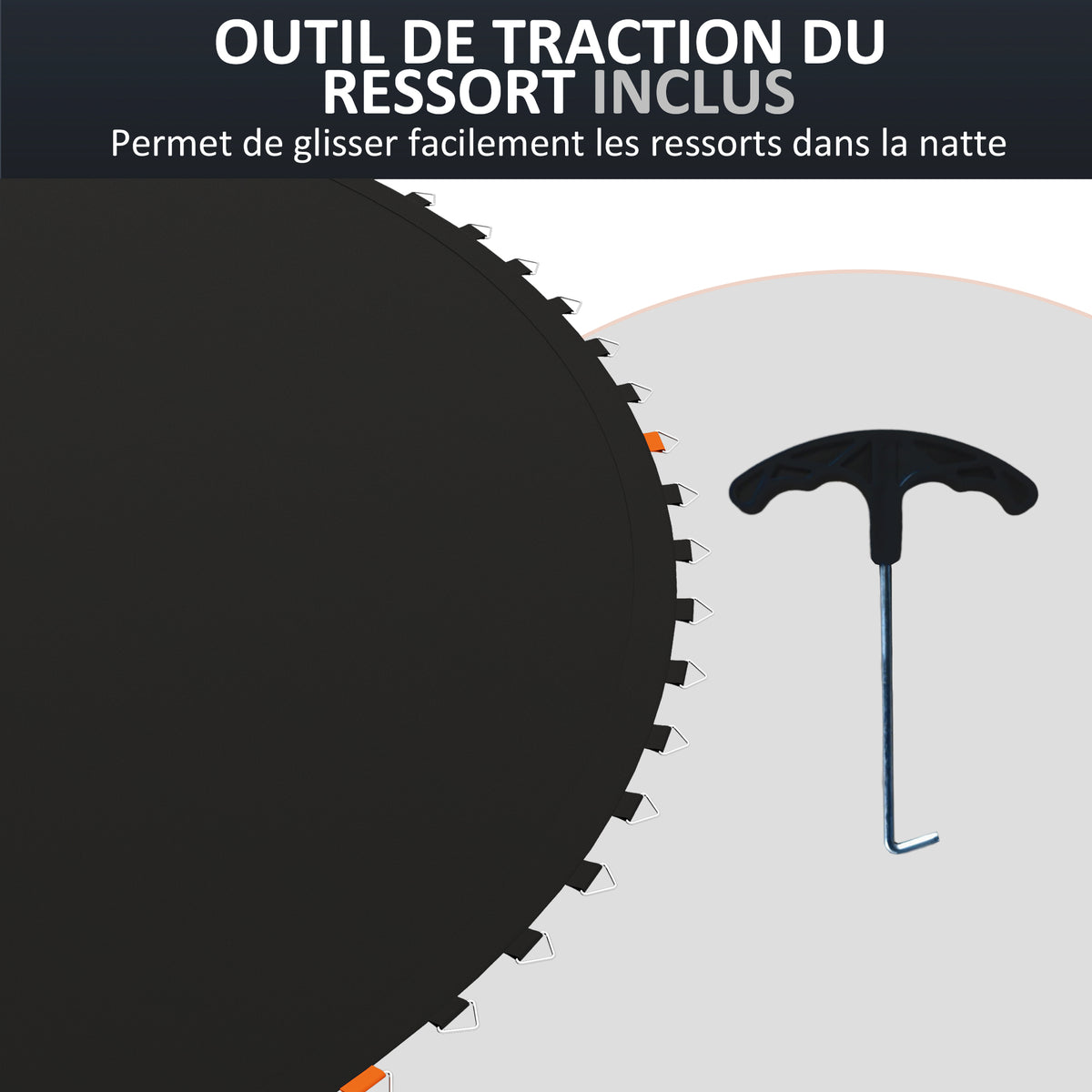 Tapis de rechange pour trampoline tapis de saut de remplacement, compatible trampoline Ø 3,7 m et ressorts de 14 cm-6