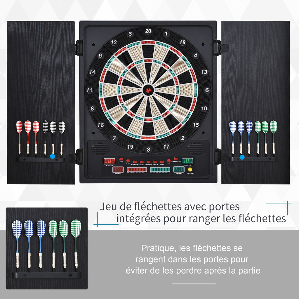 Cible de Fléchettes Électronique Refermable 27 Jeux 202 Variations jusqu'à 8 Joueurs Affichage LED-6