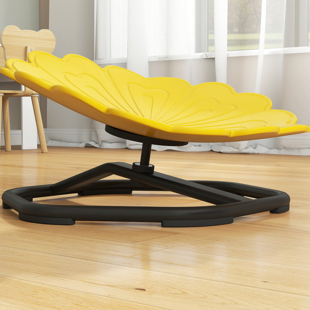 Chaise pivotante sensorielle pour enfant, siège pivotant pour l'entraînement de l'équilibre et de la coordination, jaune-8