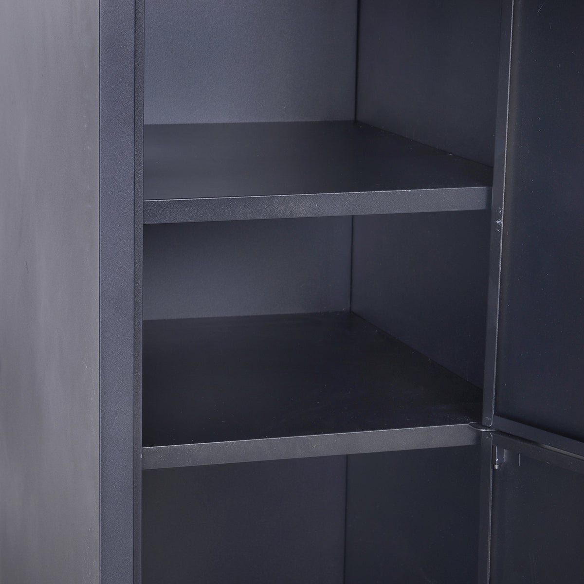 Armoire à casiers à 4 niveaux, casier vestiaire métallique avec 2 portes verrouillables à 2 clés, 38x46x180cm, noir-8