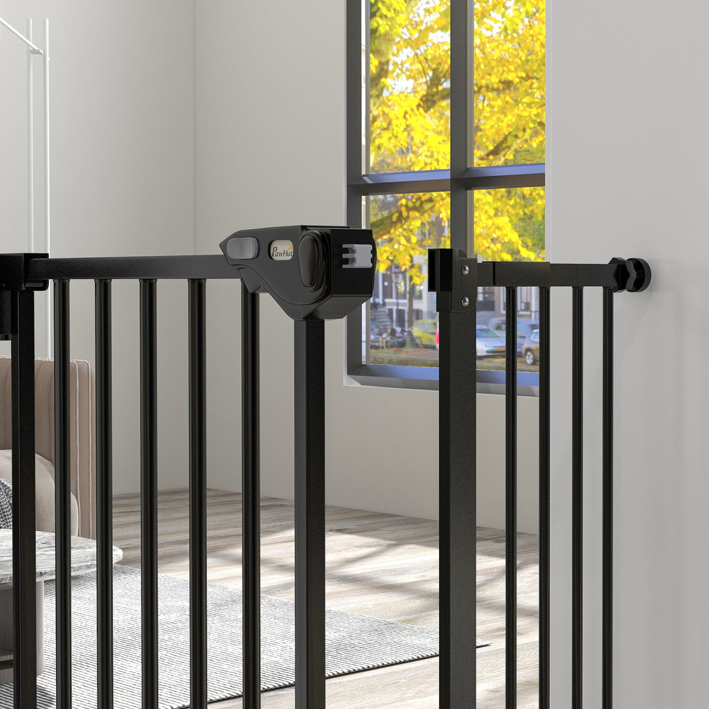 Barrière de sécurité animaux porte fermeture automatique système de double verrouillage sans perçage 1 extension noir-9