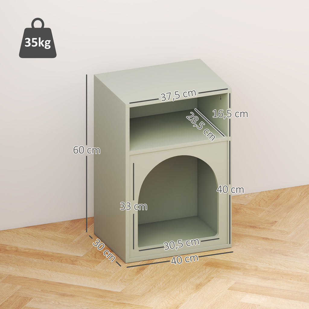Lot de 2 tables de chevet, table de nuit avec compartiments ouverts, design arqué, 40 x 30 x 60 cm, vert clair-2