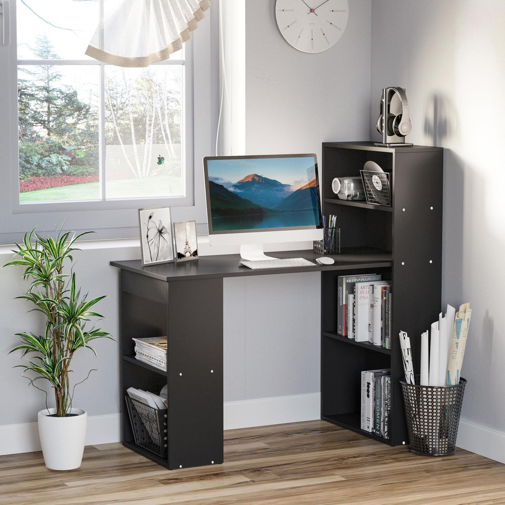 Bureau informatique, bureau avec rangement, 6 compartiments ouverts, table d'ordinateur pour chambre, studio-9