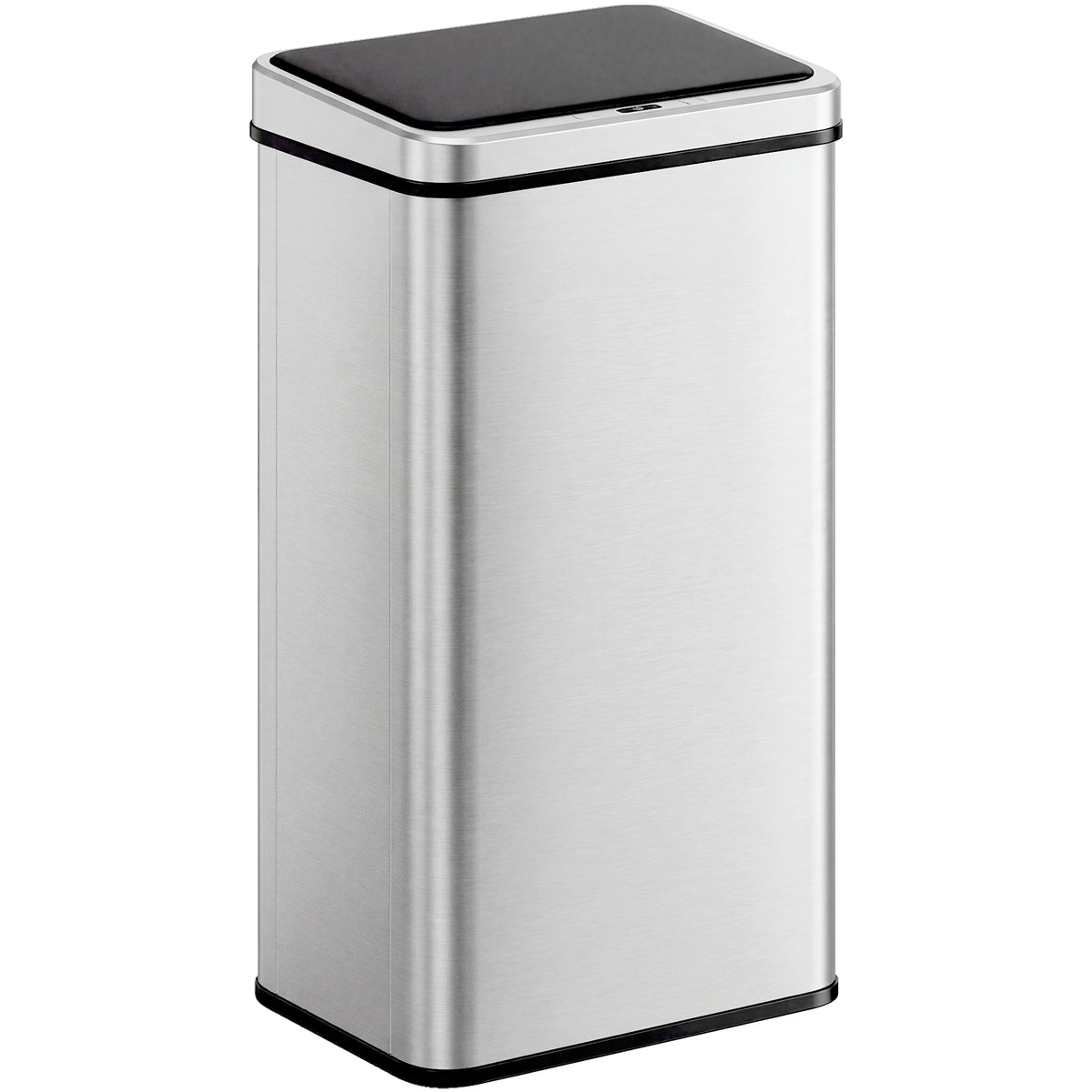 Poubelle à Capteur de 50L, Couvercle à Fermeture en Douceur, Poubelle de Cuisine Automatique Acier Inoxydable, Argenté-0