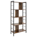 Bibliothèque étagère de rangement à 5 niveaux avec compartiments ouverts 74 x 30 x 157,5 cm brun rustique et noir-0