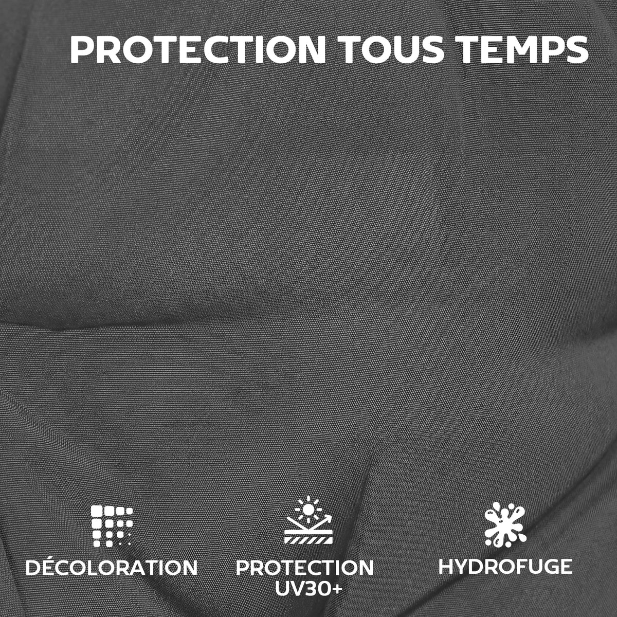 Lot de 4 coussins pour chaises de terrasse, résistants à l'eau, antidérapants, avec liens, 112x53cm, Gris Foncé-4