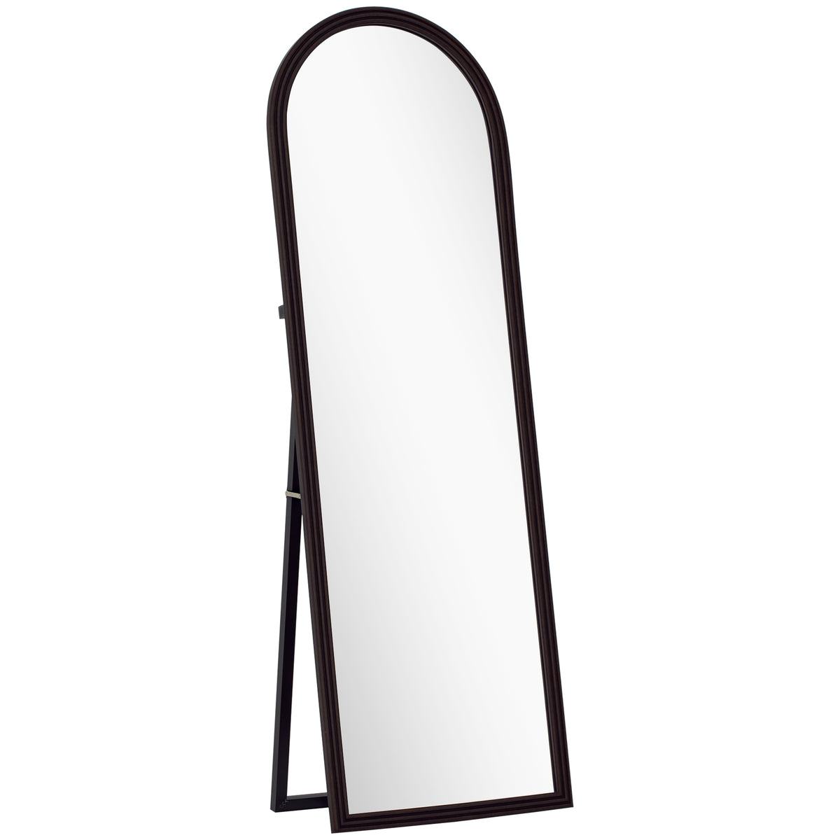 Miroir de sol arqué pleine longueur miroir sur pied cadre en effet imitation pierre pour salon chambre 53x163cm marron-0