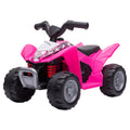 Quad électrique enfant 6 V, vitesse de 2,8 km/h, phares LED, klaxon, poignée et selle ergonomique, rose-0