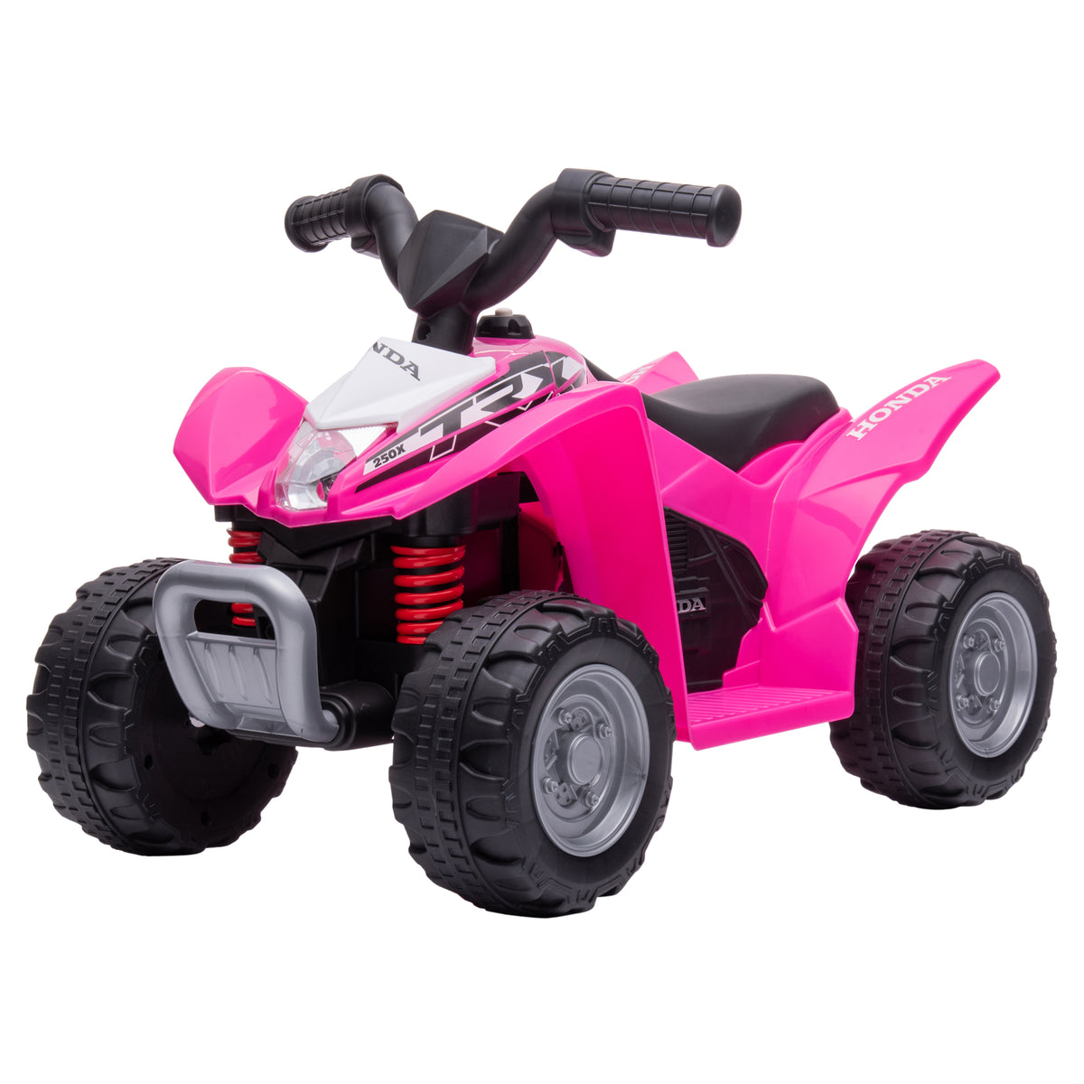 Quad électrique enfant 6 V, vitesse de 2,8 km/h, phares LED, klaxon, poignée et selle ergonomique, rose-0
