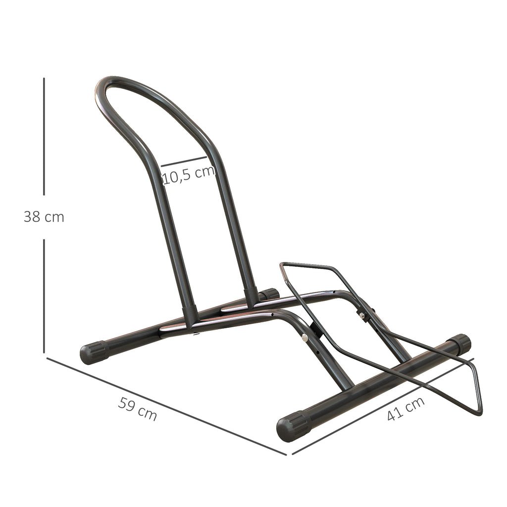 Porte-vélos en acier pour stationnement de vélos support vélo sol pour l'intérieur et l'extérieur 59x41x38 cm Noir-2
