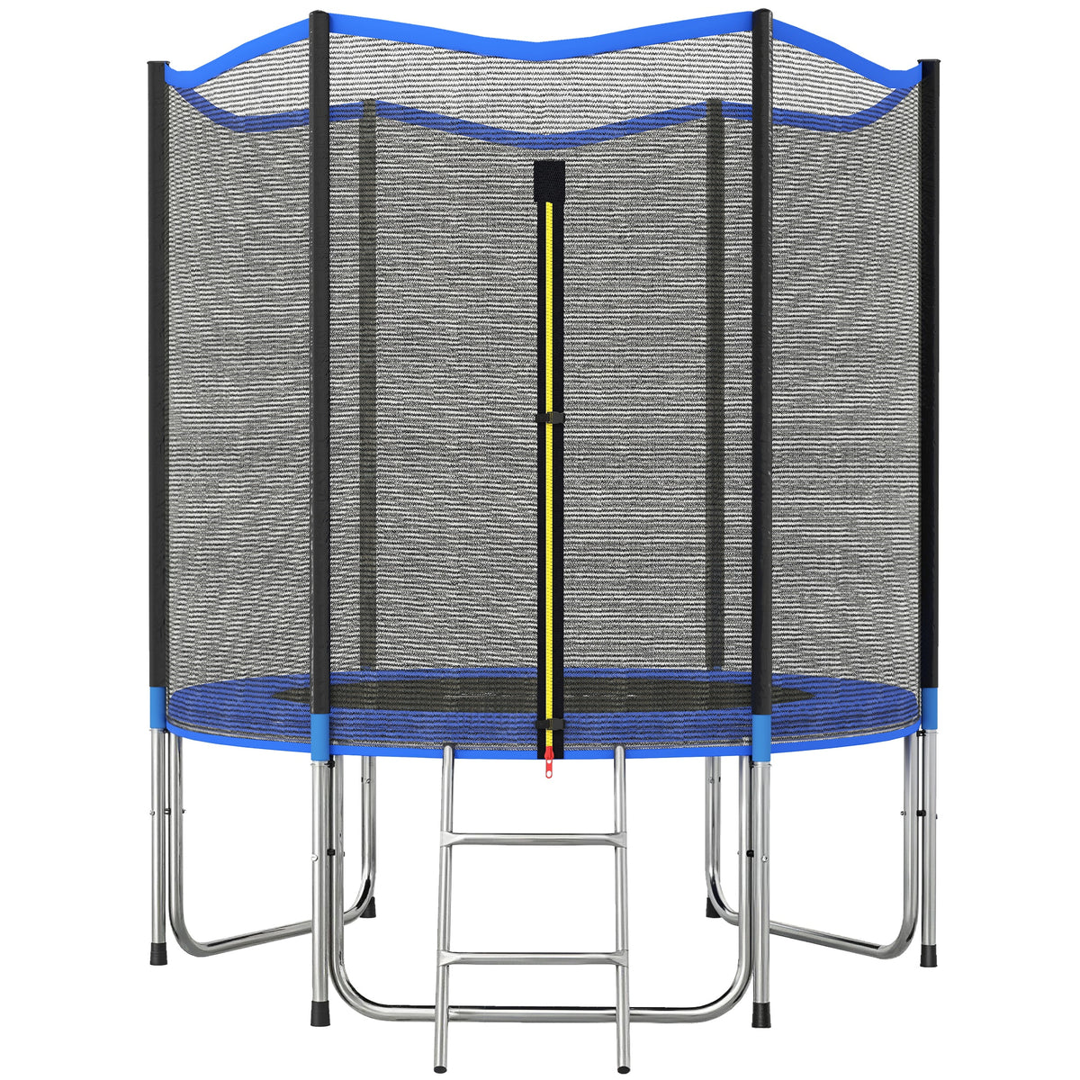 Trampoline Extérieur Trampoline de Jardin Enfants et Adultes 6 Poteaux au Sol  Charge 80kg 36 Ressorts Ø183cm Bleu-0