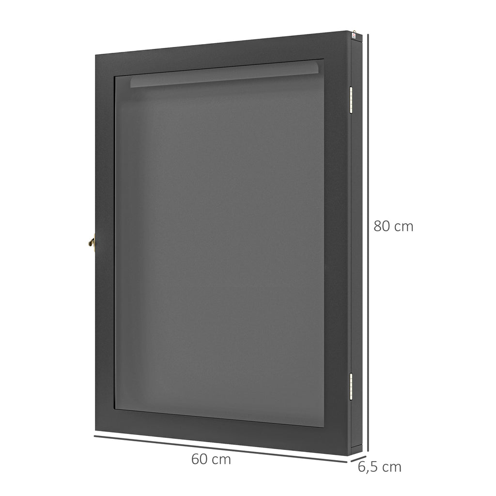 Frame box T-frame cadre pour maillot porte acrylique doublure interne feutre 60 x 6,5 x 80 cm noir-2