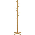 Portemanteau en bambou, portant à vêtements avec 8 patères, pour couloir, chambre, buanderie, bois naturel-0