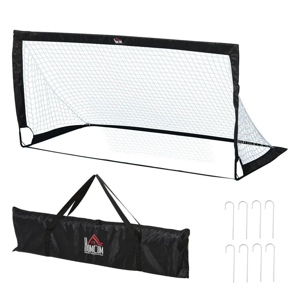Lot de 2 but de foot extérieur, cage de foot portable avec sac de rangement en tissu Oxford 183 x 90 x 90 cm noir blanc-7