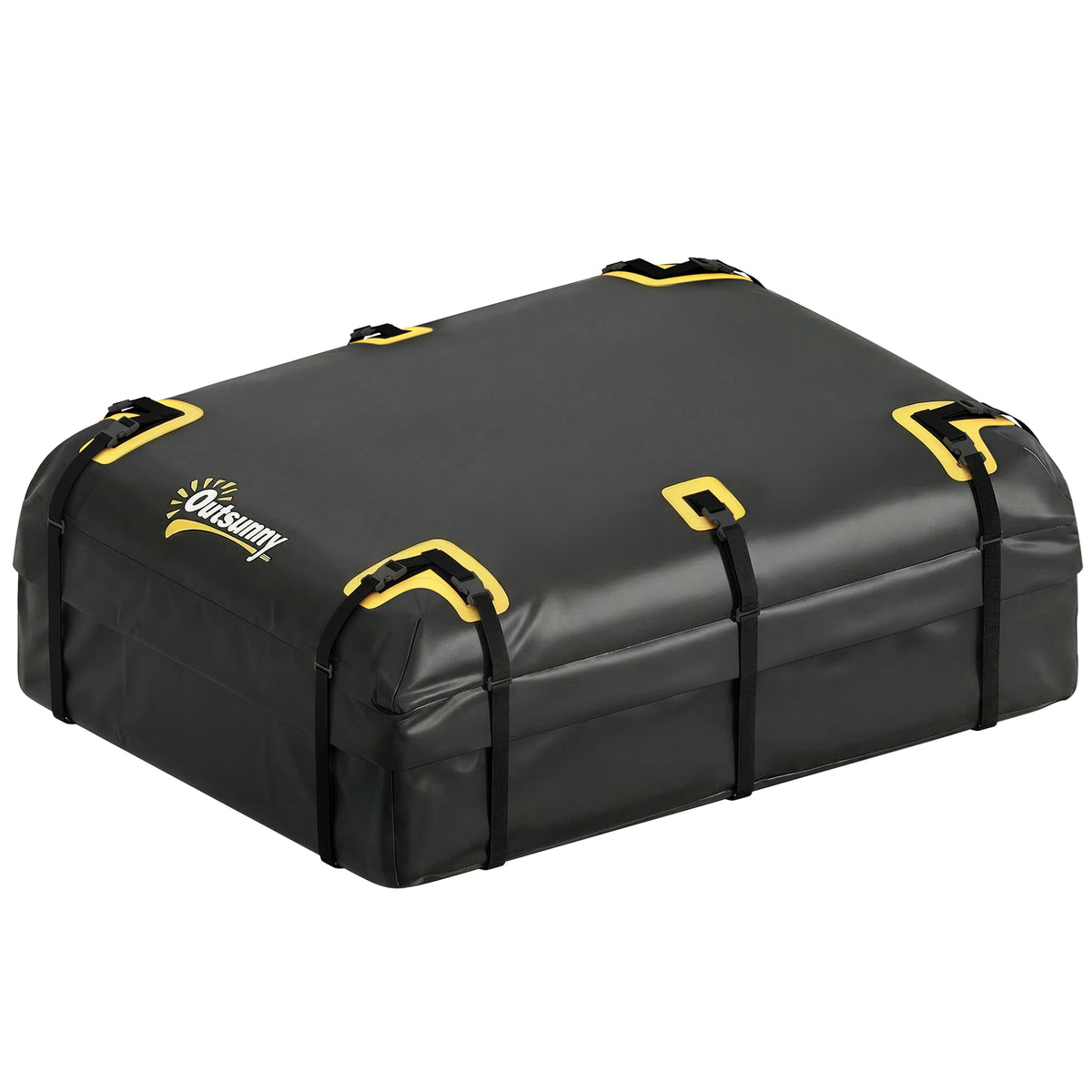 Sac de Toit Voiture Étanche Coffre de Toit Souple Universel 10 Sangles et Cadenas Auto SUV et Camping en Famille Noir-0