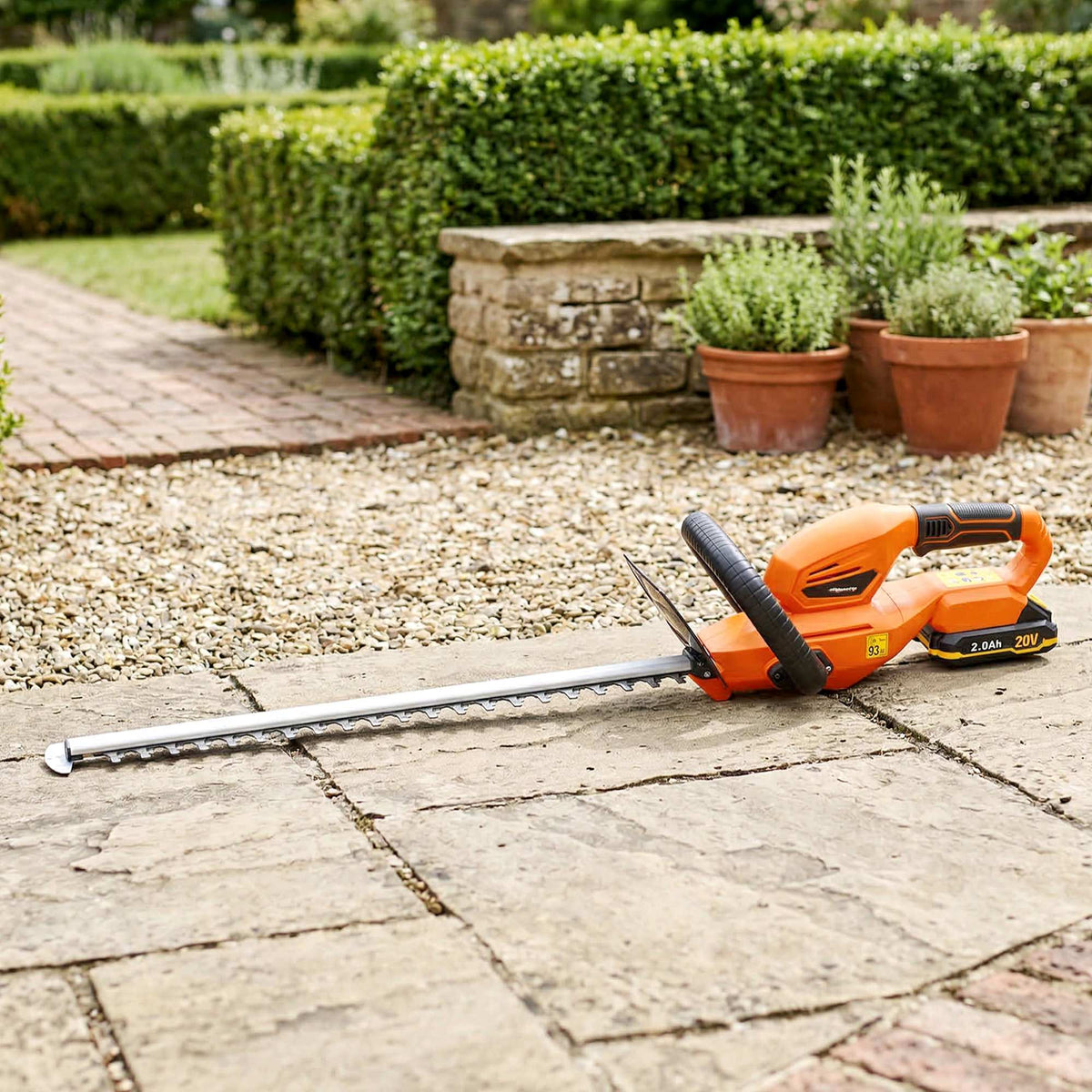 Taille-Haies Électrique 100 W, Lame 51 cm, Batterie 2,0 Ah et Chargeur, Orange-1