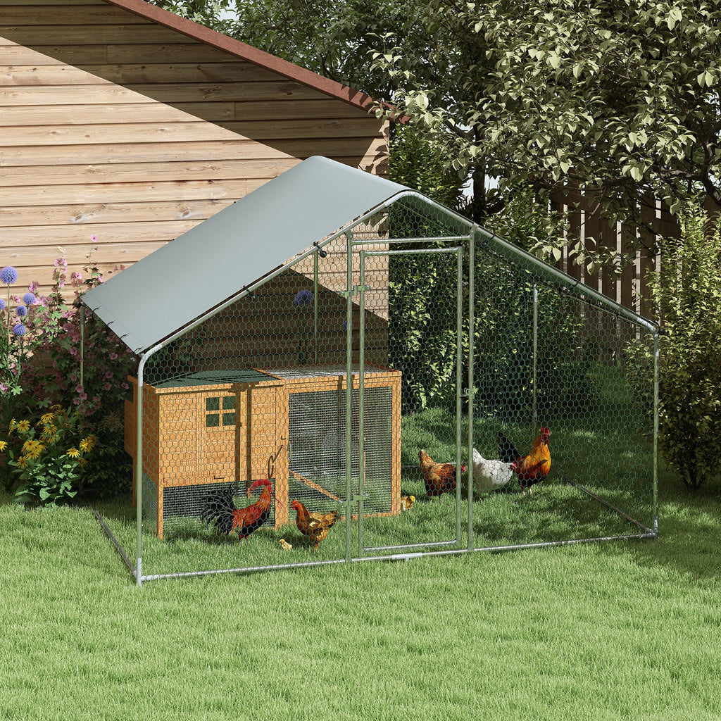 Poulailler, grand poulailler en métal avec couverture imperméable et anti-UV, cage pour 5-8 poules, 3 x 1,7 x 1,9m-8