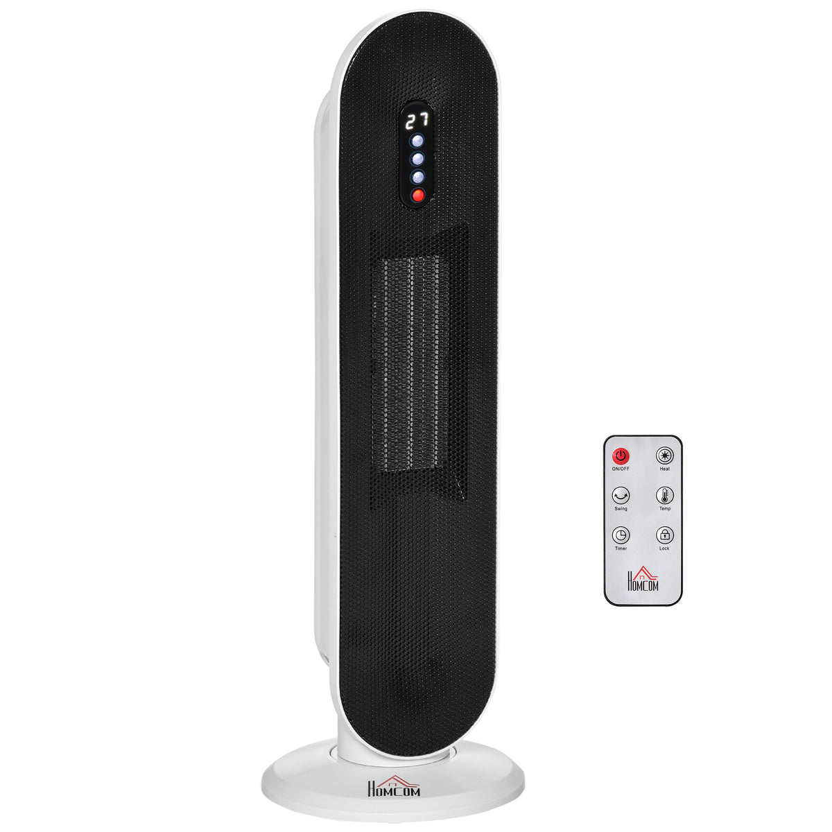 Chauffage soufflant oscillant 1200/2000 W - mini radiateur céramique PTC - télécommande incluse - chauffage d'appoint-0