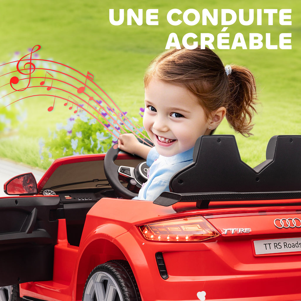 Véhicule électrique Enfant TT RS 12 V 30 W V. Max. 3 Km/h télécommande Effets sonores + Lumineux Rouge-5
