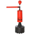 Sac de frappe sur pieds punching ball brunier 3 en 1 avec ballon de vitesse bras flexible rotatif hauteur réglable revêtement synthétique base HDPE dim. 88L x 48l x 155-205H cm noir rouge-0