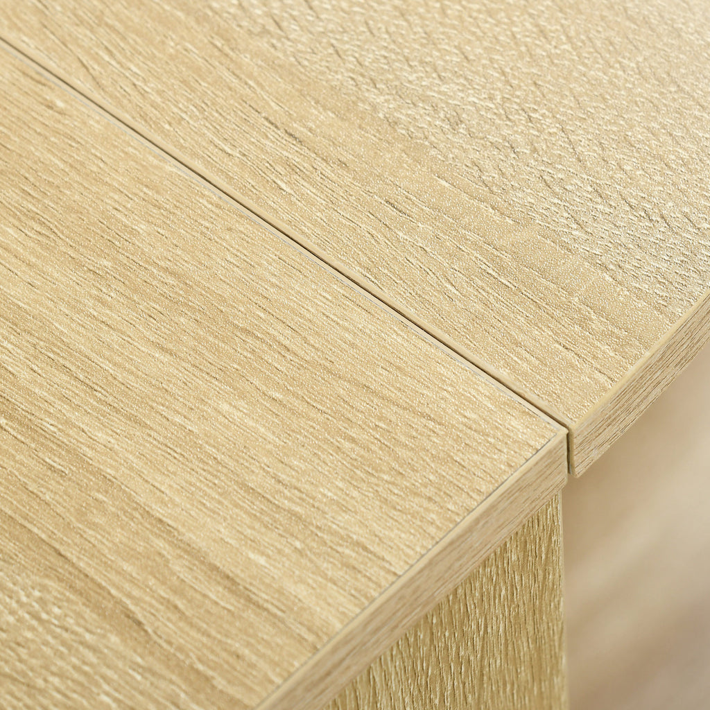 Table pliable de cuisine salle à manger 2 abattants - table ovale extensible - en bois chêne-8