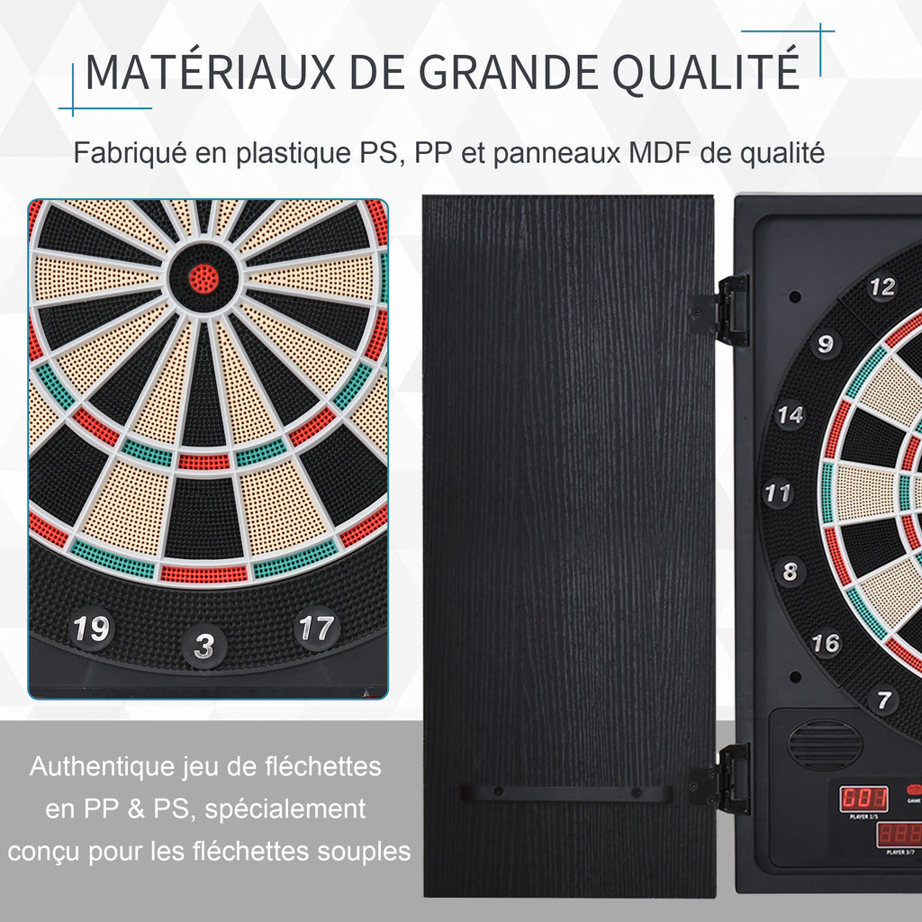 Cible de Fléchettes Électronique Refermable 27 Jeux 202 Variations jusqu'à 8 Joueurs Affichage LED-5