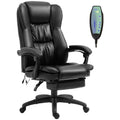 Fauteuil de bureau massant, chaise de bureau avec hauteur réglable, dossier inclinable et télécommande filaire, noir-0