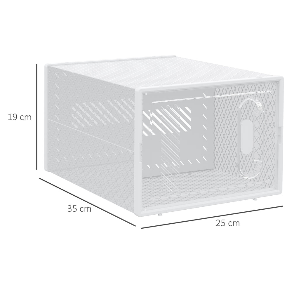 Lot de 8 boites cubes rangement à chaussures modulable avec portes transparentes - 25 x 35 x 19 cm-2