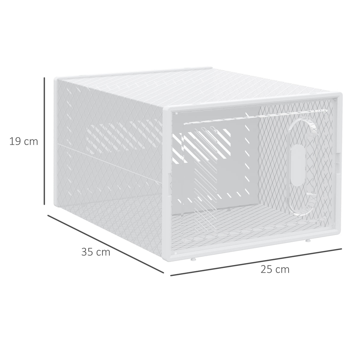 Lot de 8 boites cubes rangement à chaussures modulable avec portes transparentes - 25 x 35 x 19 cm-2