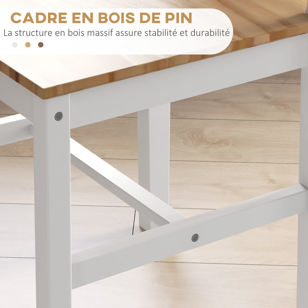 Lot de 4 chaises design style maison de campagne, cadre blanc – Parfaites pour salle à manger, cuisine ou salon-4
