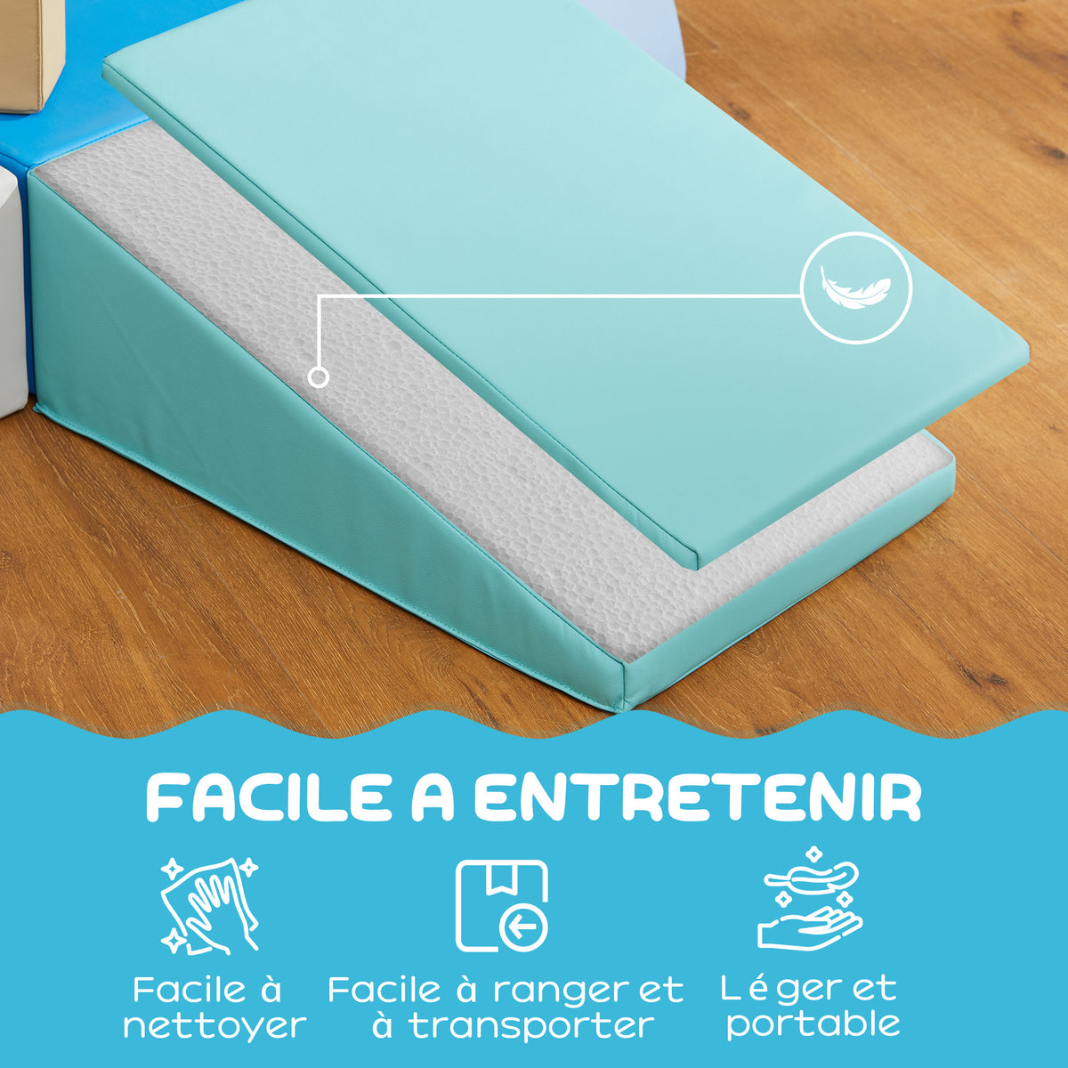 6 blocs de construction en mousse XXL - jeux éducatif - module motricité - certifiés normes EN71-1-2-3 - mousse PU 20D-6