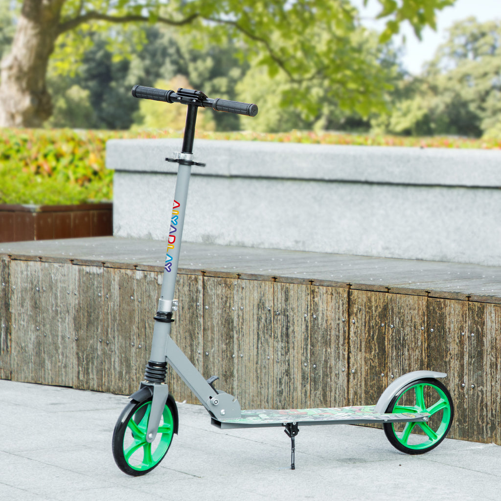 Trottinette enfants 6 à 12 ans, trottinette pliable à 2 roues, hauteur réglage, pour filles et garçons, scooter vert-9