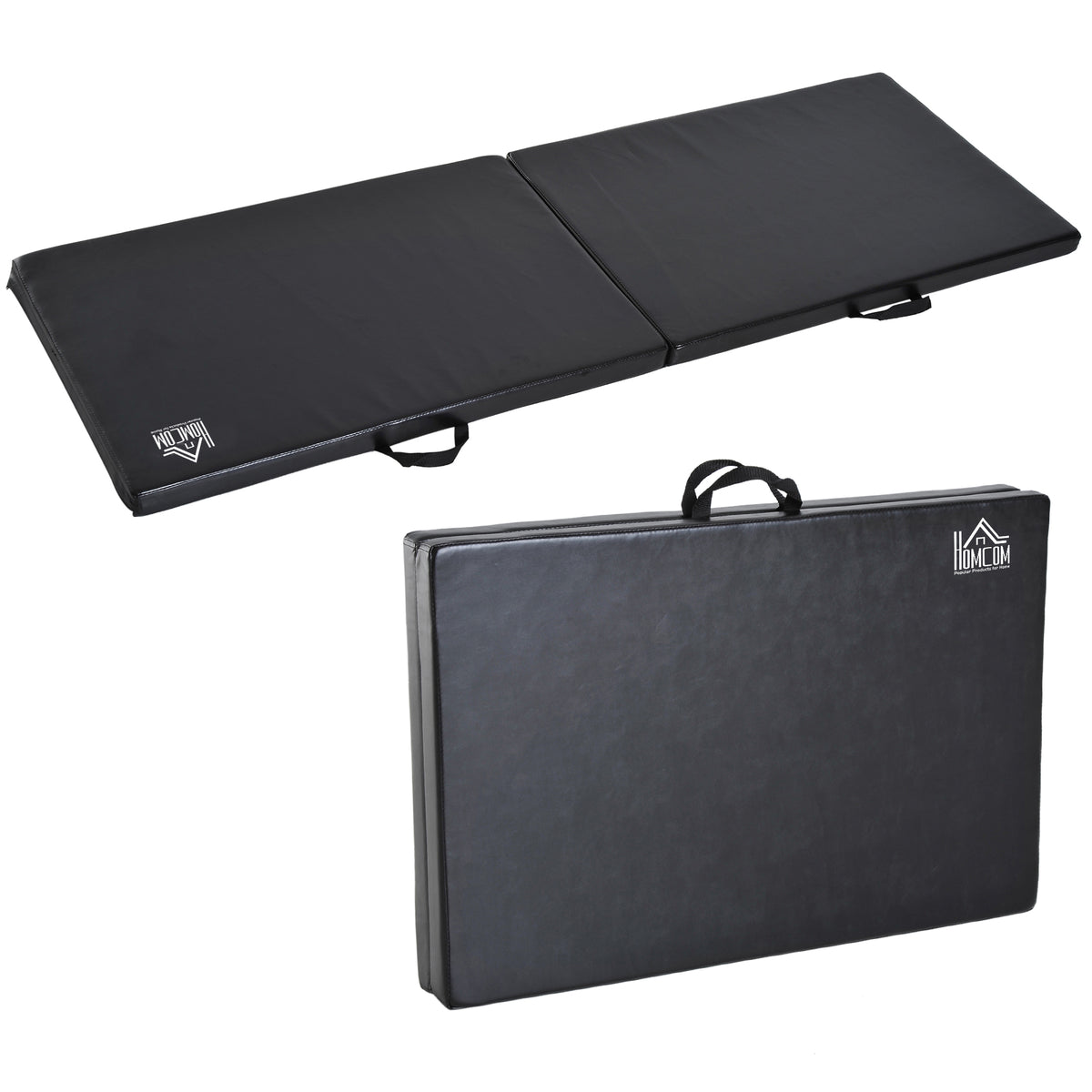 Tapis de gymnastique yoga pilates fitness pliable portable grand confort 180L x 60l x 5H cm revêtement synthétique noir-7