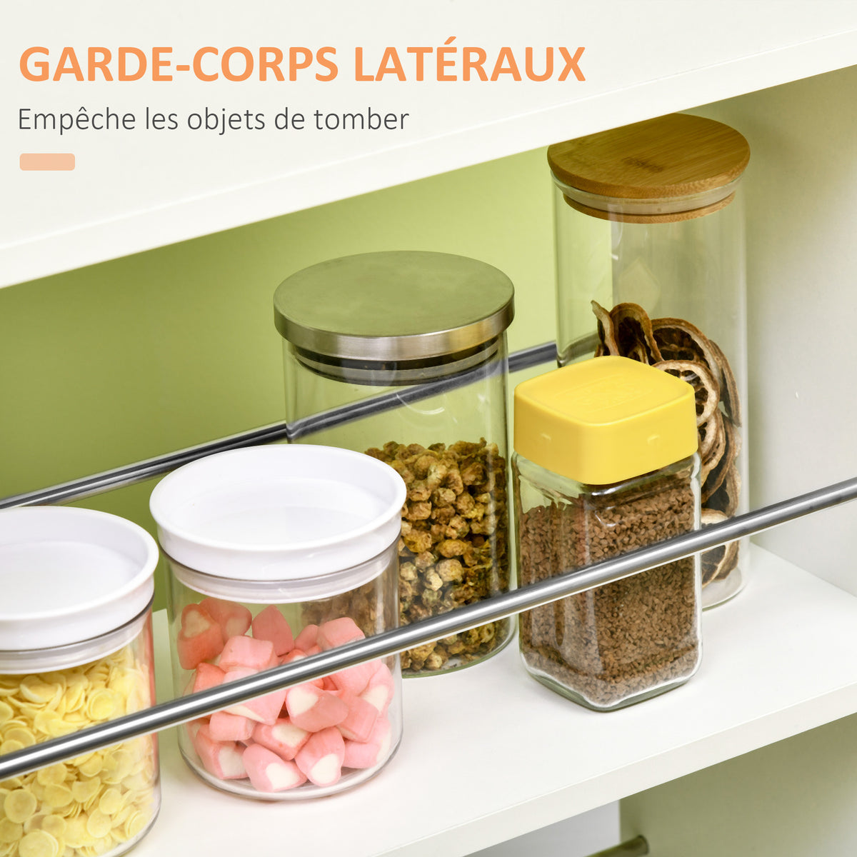Chariot de cuisine avec 1 tiroir et 2 étagères ouvertes sur roulettes pour 25 x 50 x 85 cm Blanc-4