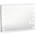 Miroir maquillage Hollywood 18 ampoules LED, 3 couleurs d'éclairage, lumière RGB, haut-parleur Bluetooth, blanc-0